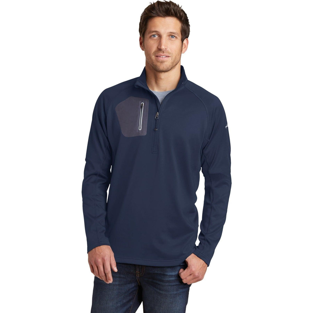 no-logo Eddie Bauer 1/2 Zip Performance Fleece Jacket-Active-Eddie Bauer-River Blue Navy-S-Thread Logic