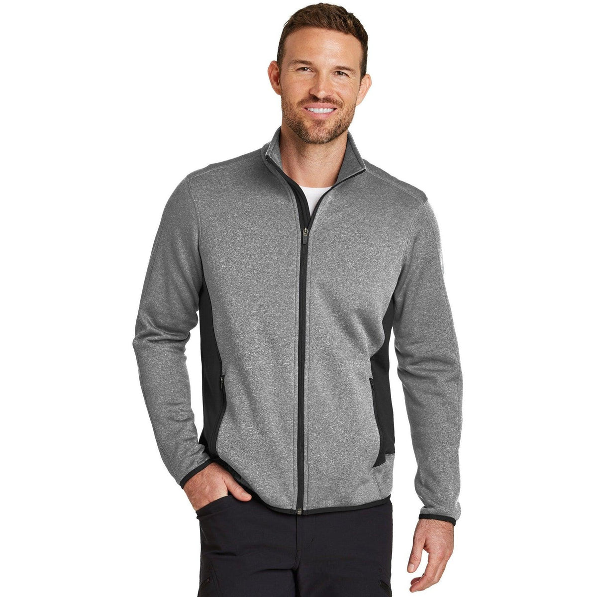 no-logo Eddie Bauer Full-Zip Heather Stretch Fleece Jacket-Regular-Eddie Bauer-Thread Logic