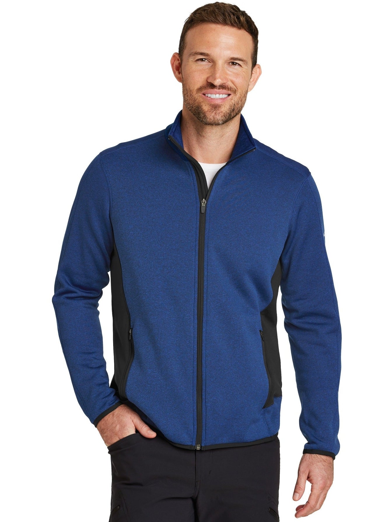 no-logo Eddie Bauer Full-Zip Heather Stretch Fleece Jacket-Regular-Eddie Bauer-Thread Logic