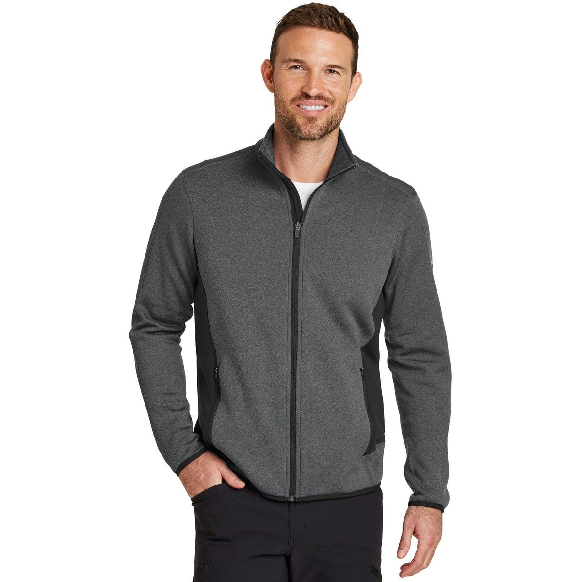 no-logo Eddie Bauer Full-Zip Heather Stretch Fleece Jacket-Regular-Eddie Bauer-Thread Logic