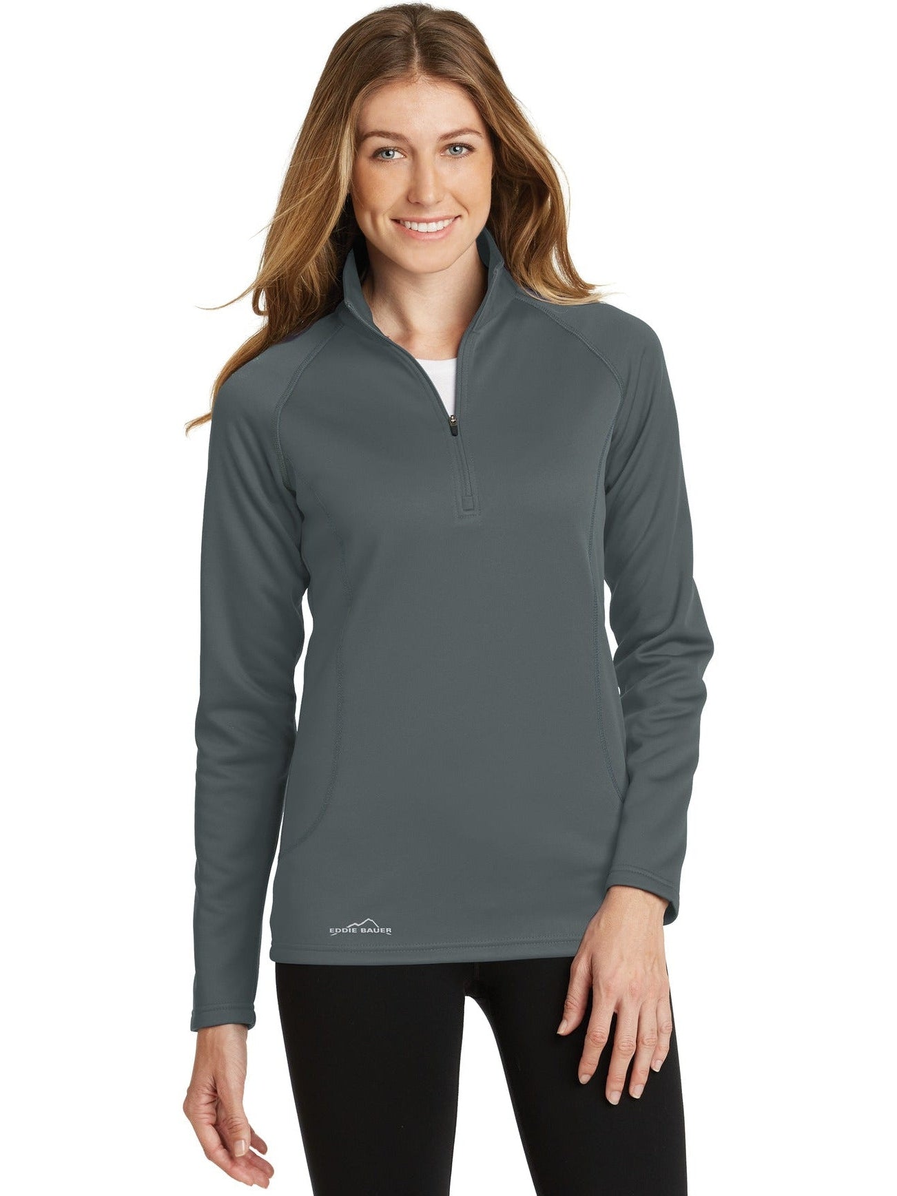 no-logo Eddie Bauer Ladies 1/2-Zip Base Layer Fleece-Regular-Eddie Bauer-Thread Logic