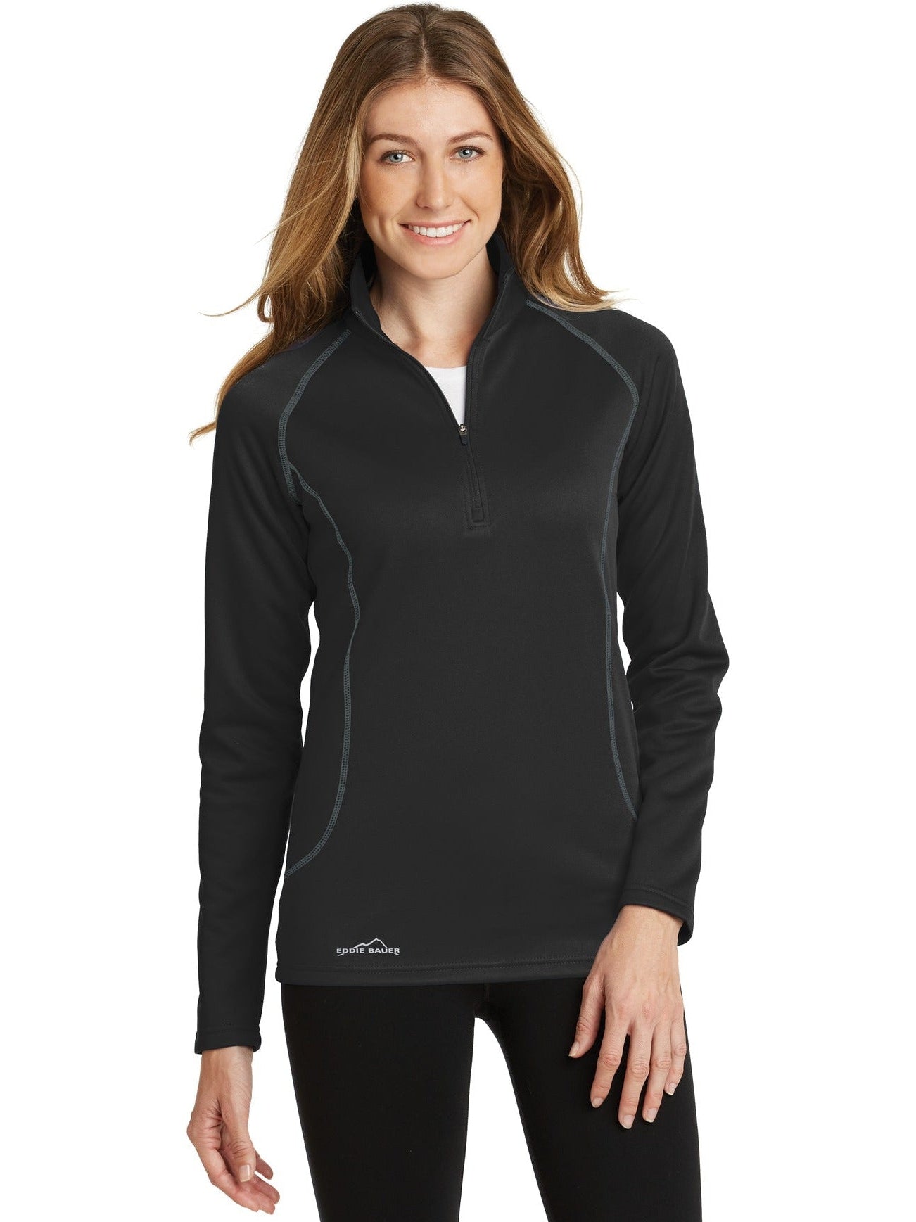 no-logo Eddie Bauer Ladies 1/2-Zip Base Layer Fleece-Regular-Eddie Bauer-Thread Logic
