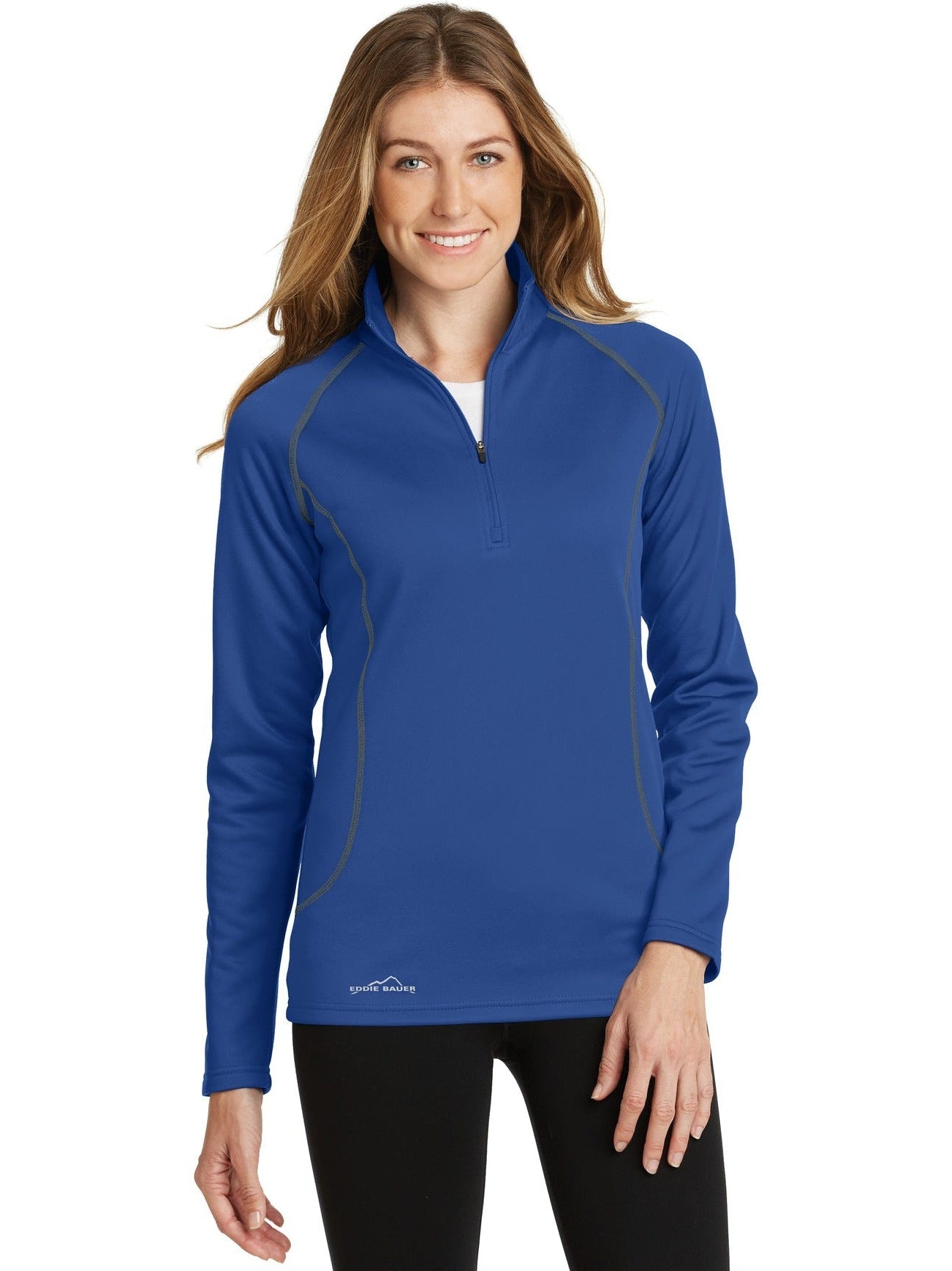 no-logo Eddie Bauer Ladies 1/2-Zip Base Layer Fleece-Regular-Eddie Bauer-Thread Logic