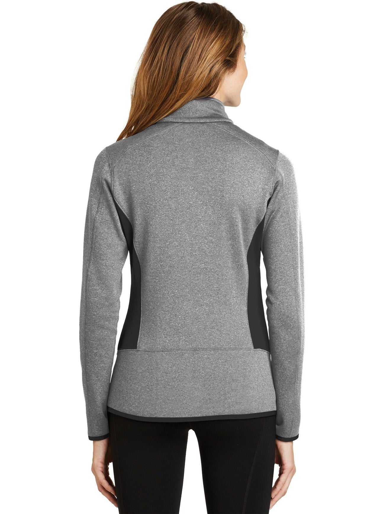 no-logo Eddie Bauer Ladies Full-Zip Heather Stretch Fleece Jacket-Regular-Eddie Bauer-Thread Logic