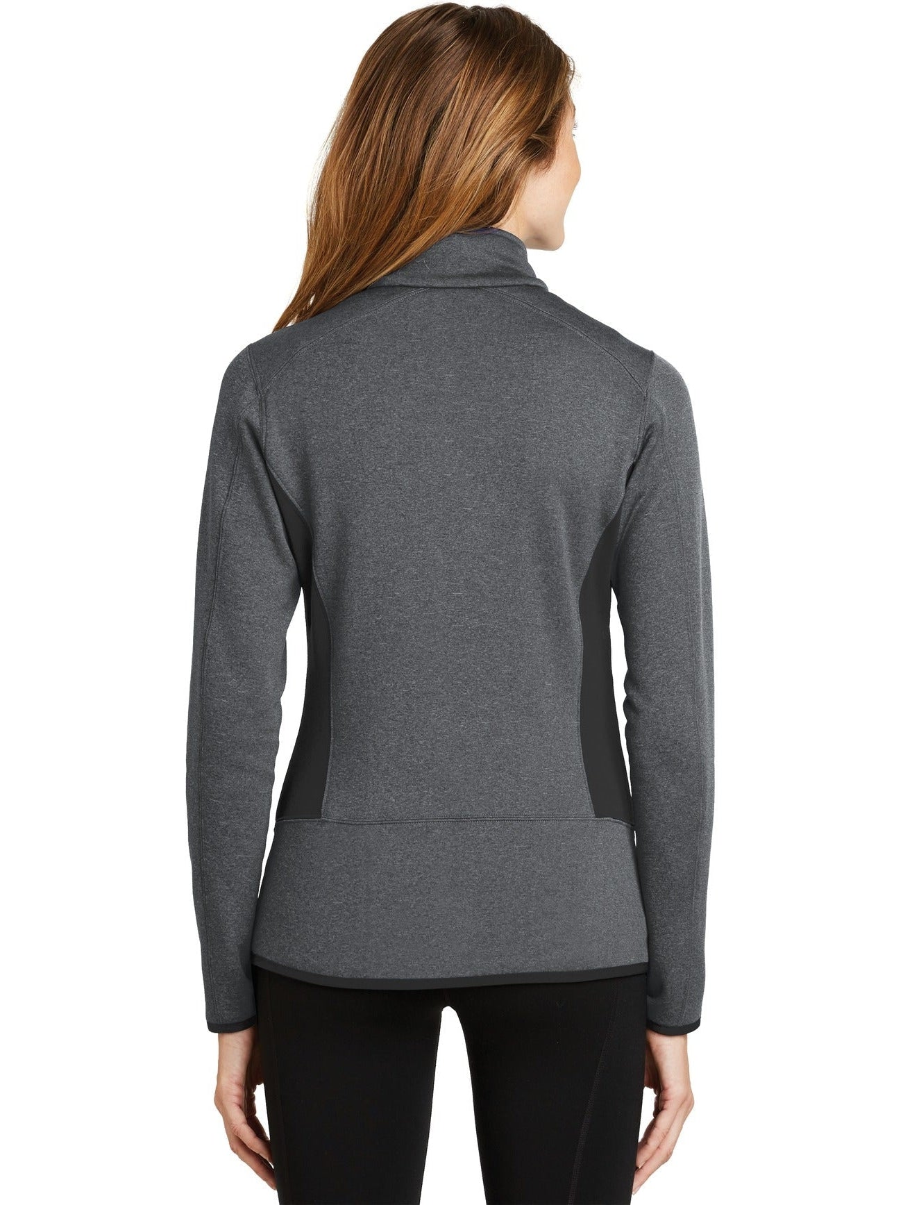 no-logo Eddie Bauer Ladies Full-Zip Heather Stretch Fleece Jacket-Regular-Eddie Bauer-Thread Logic