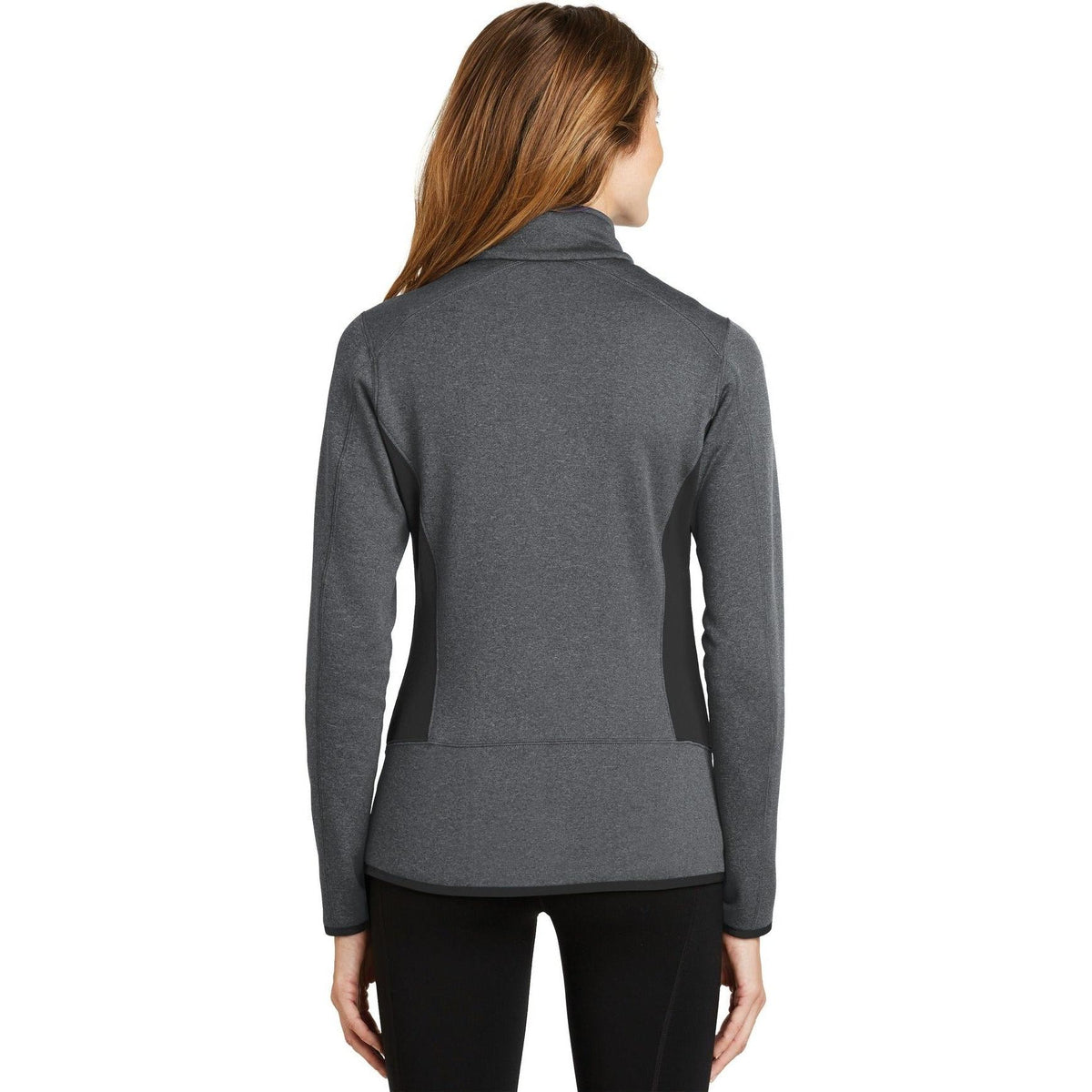 no-logo Eddie Bauer Ladies Full-Zip Heather Stretch Fleece Jacket-Regular-Eddie Bauer-Thread Logic
