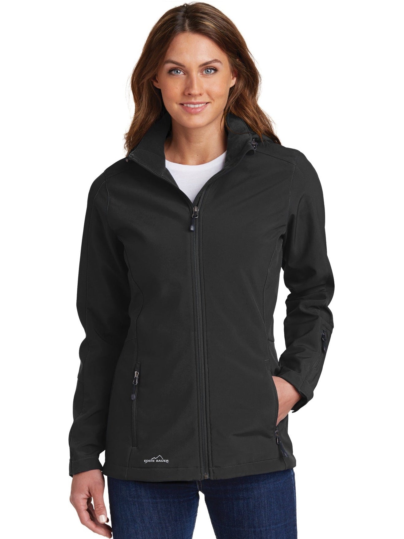 no-logo Eddie Bauer Ladies Hooded Soft Shell Parka-Regular-Eddie Bauer-Thread Logic