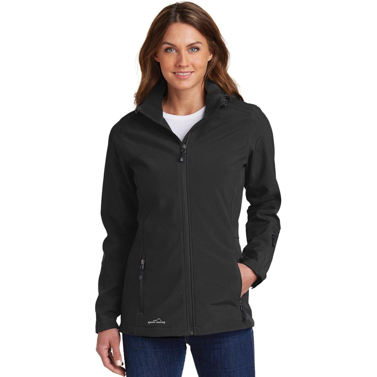 no-logo Eddie Bauer Ladies Hooded Soft Shell Parka-Regular-Eddie Bauer-Thread Logic