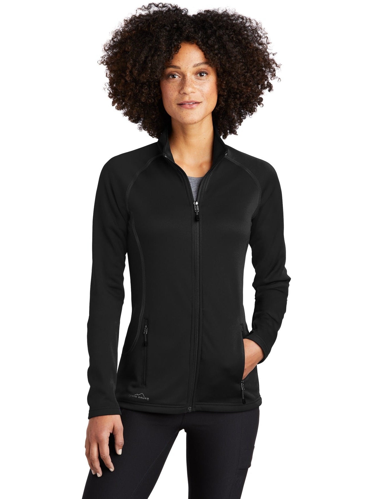 no-logo Eddie Bauer Ladies Smooth Fleece Base Layer Full-Zip-Regular-Eddie Bauer-Thread Logic