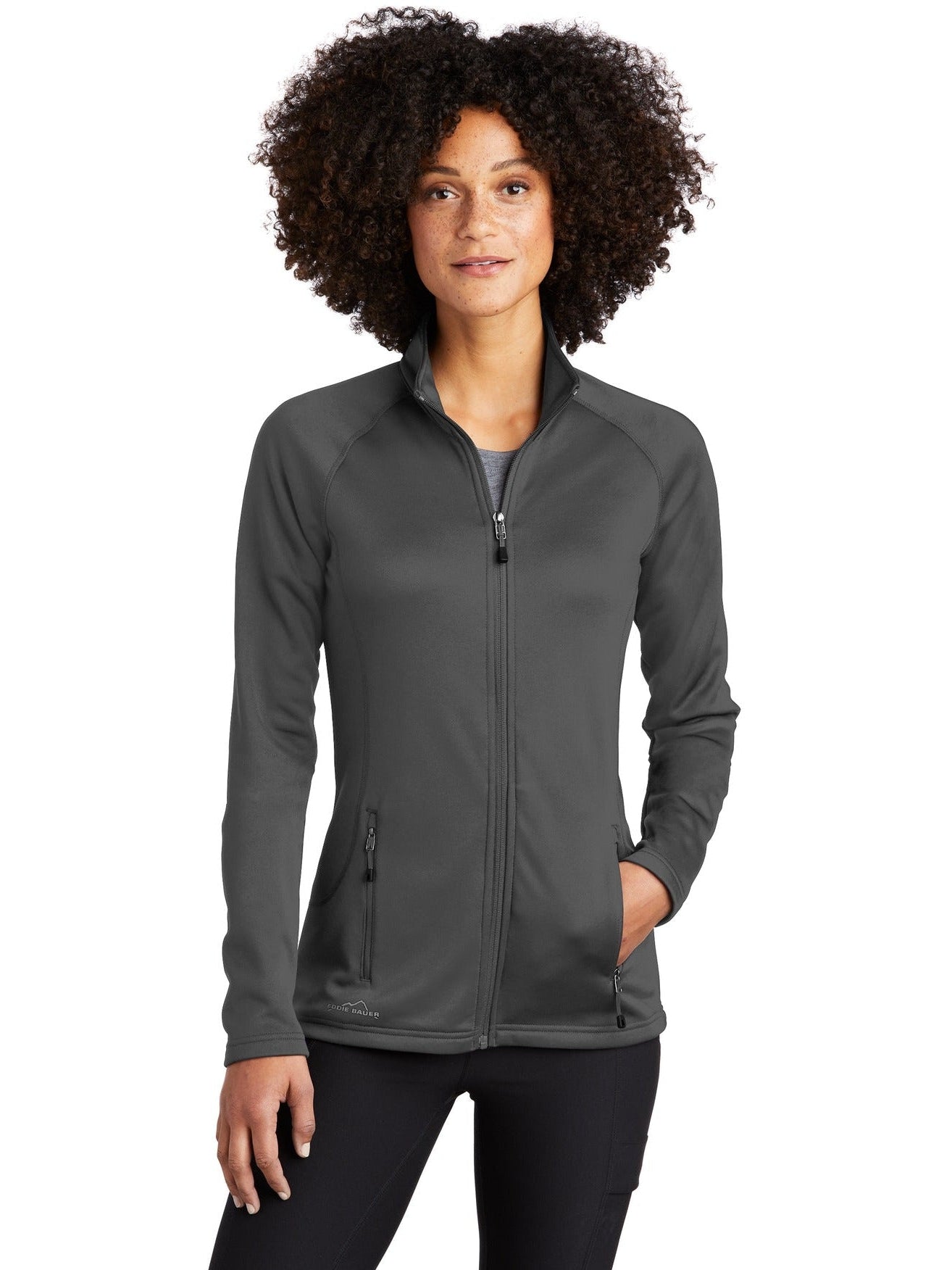 no-logo Eddie Bauer Ladies Smooth Fleece Base Layer Full-Zip-Regular-Eddie Bauer-Thread Logic