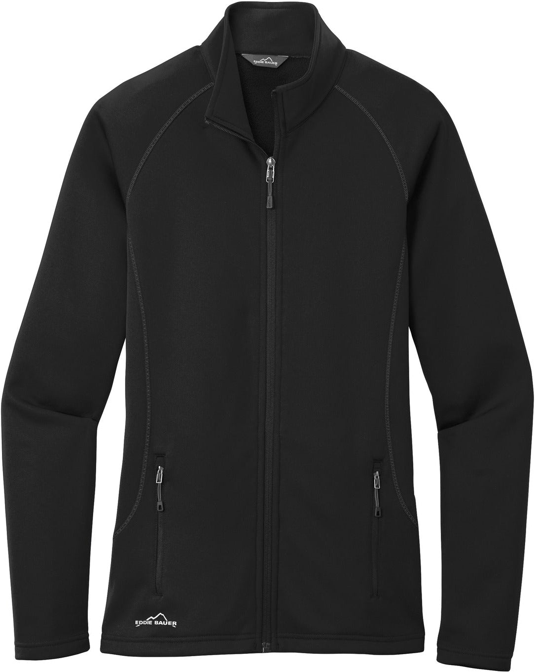 No-Logo CLOSEOUT - Eddie Bauer Ladies Smooth Fleece Base Layer Full-Zip-Full Zips-Eddie Bauer-Black-S-Thread Logic
