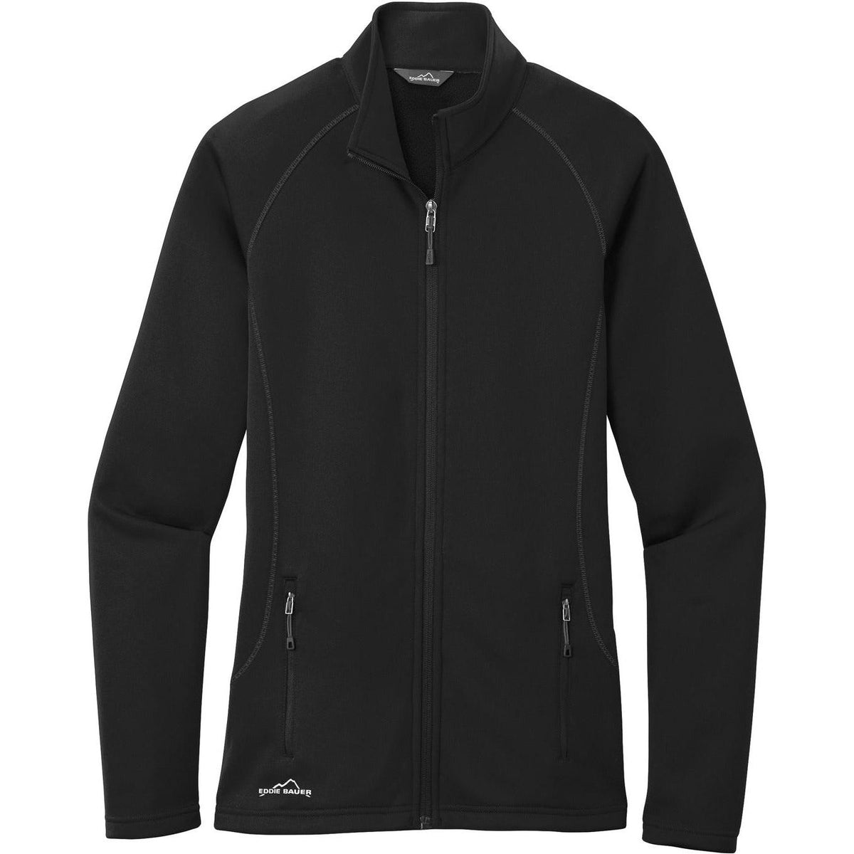 no-logo CLOSEOUT - Eddie Bauer Ladies Smooth Fleece Base Layer Full-Zip-Full Zips-Eddie Bauer-Black-S-Thread Logic