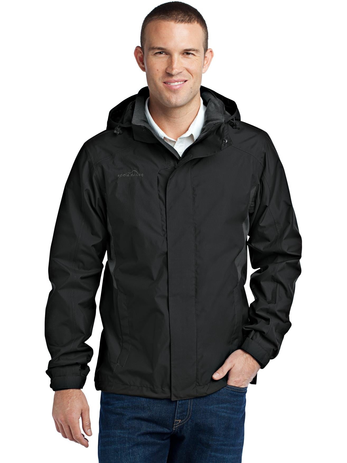 Eddie Bauer Rain Jacket-Regular-Eddie Bauer-Black/Steel Grey-S-Thread Logic