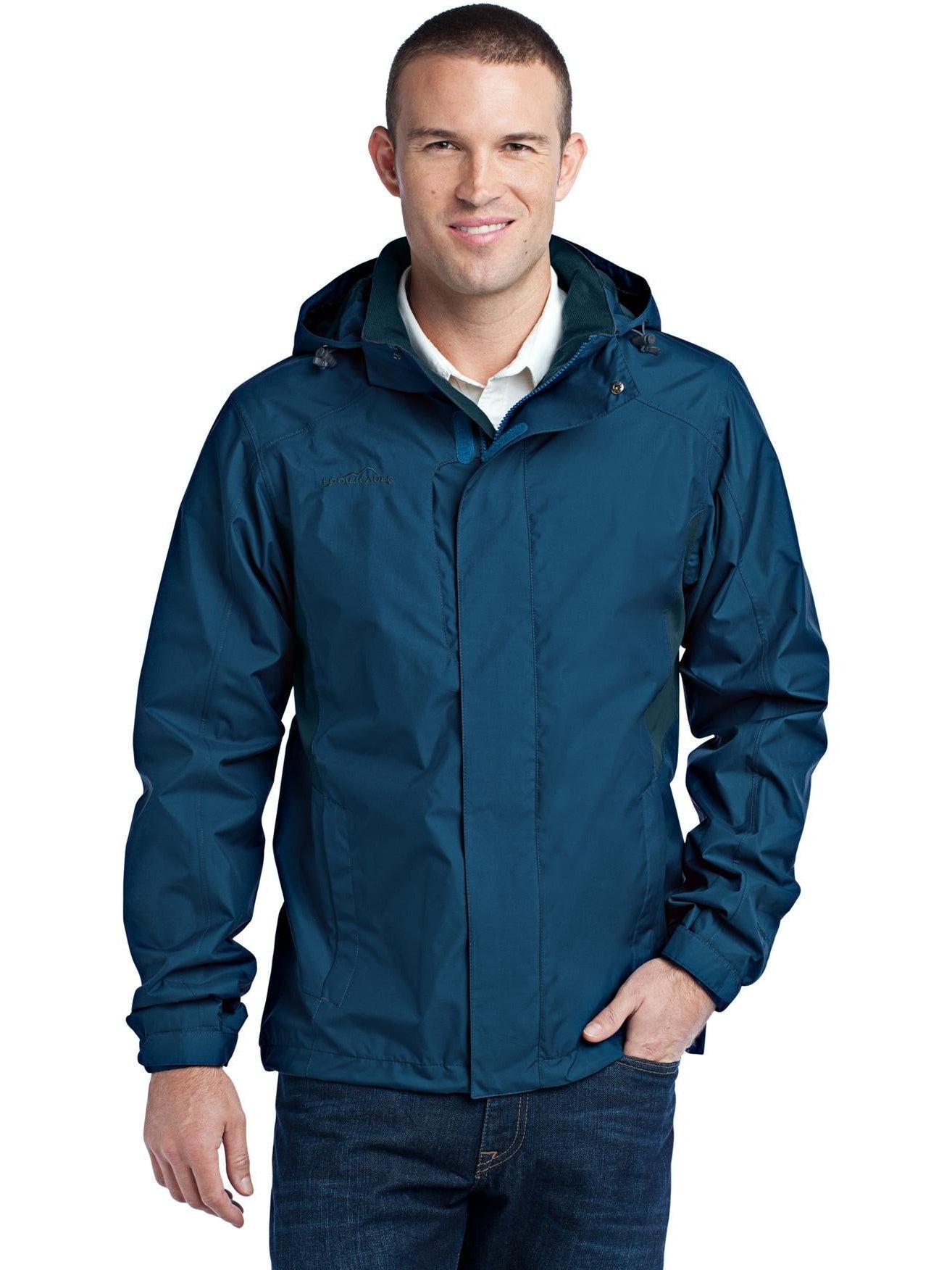 Eddie Bauer Rain Jacket-Regular-Eddie Bauer-Deep Sea Blue/Dark Adriatic-S-Thread Logic