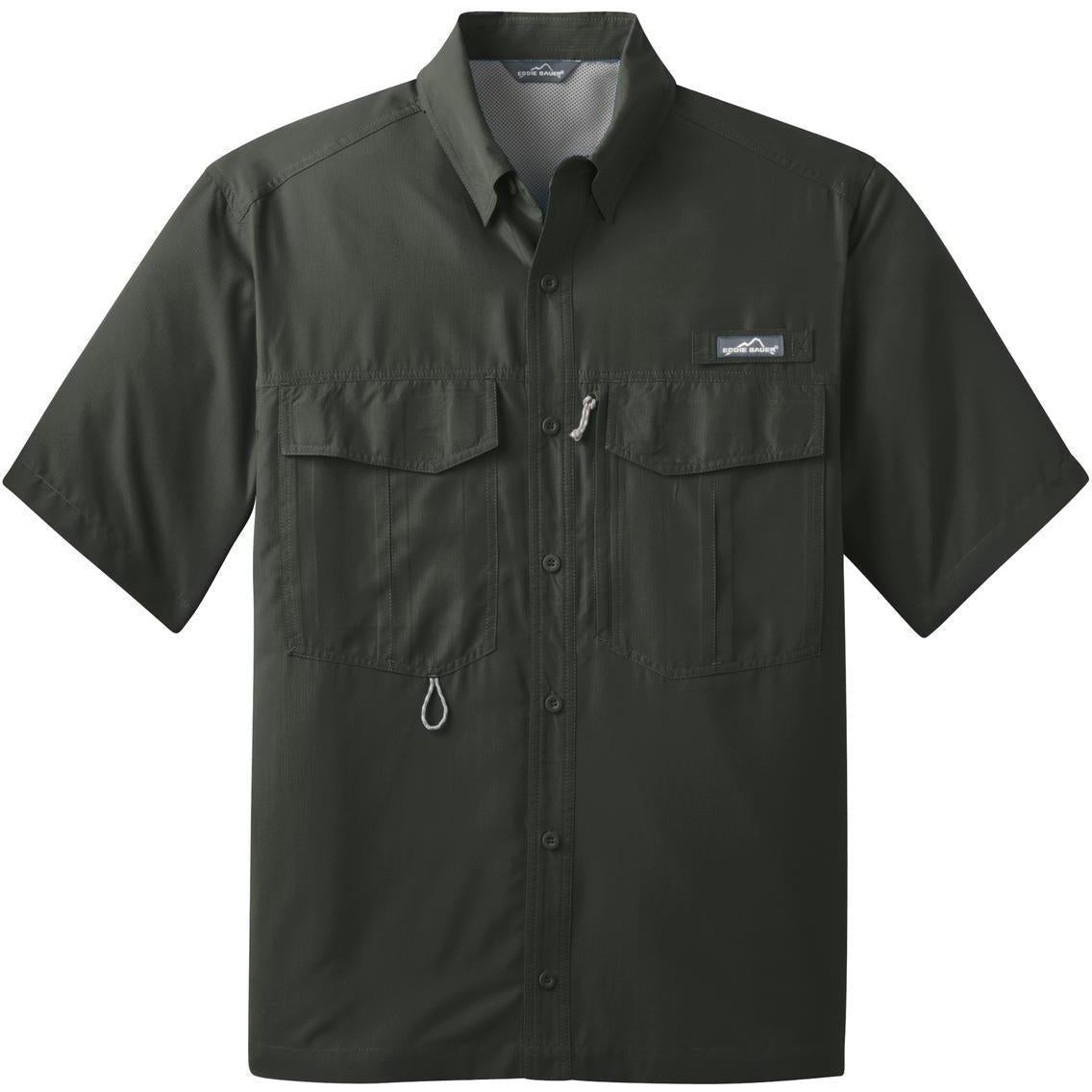 no-logo Eddie Bauer Short Sleeve Performance Fishing Shirt