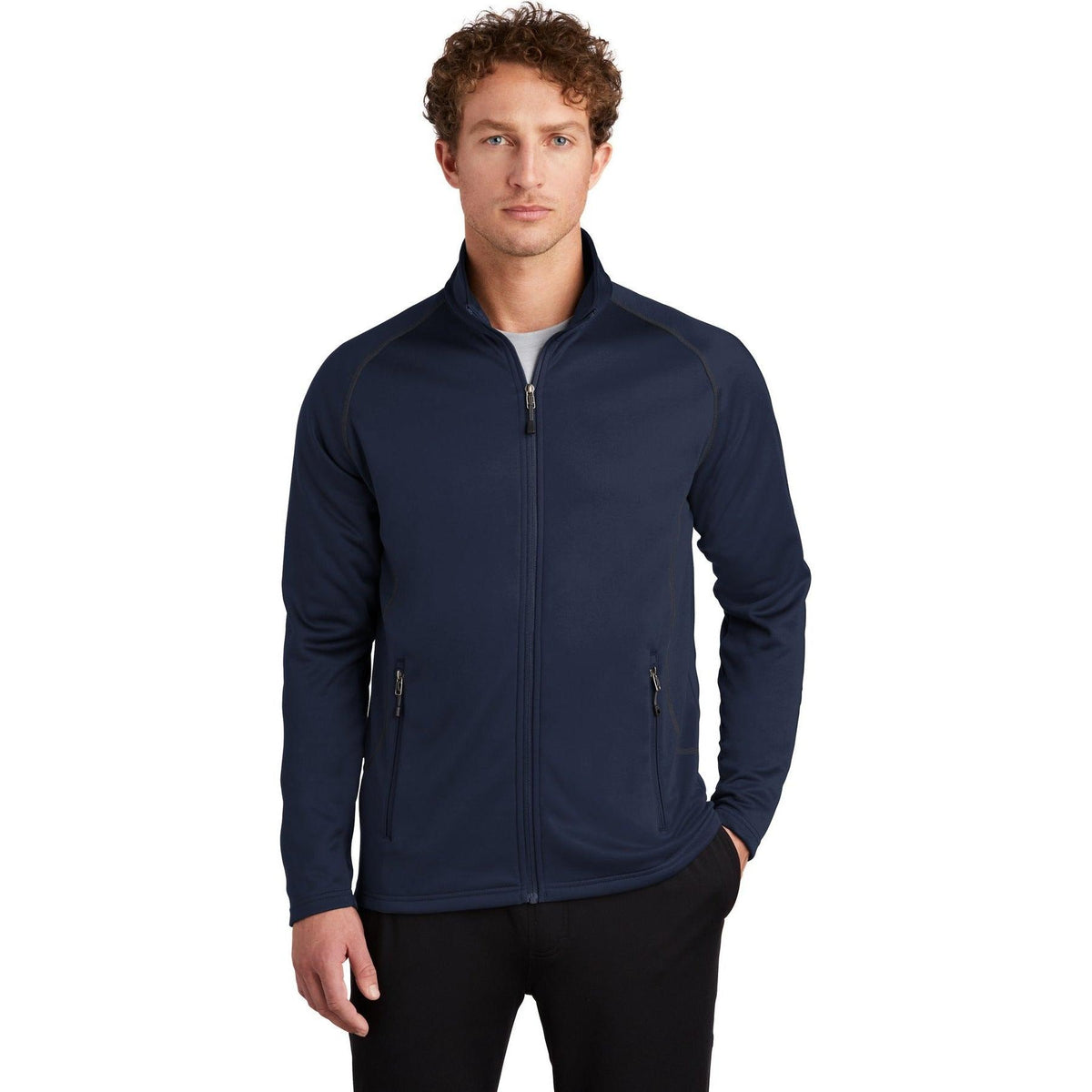 no-logo CLOSEOUT - Eddie Bauer Smooth Fleece Base Layer Full-Zip-Full Zips-Eddie Bauer-River Blue Navy-S-Thread Logic