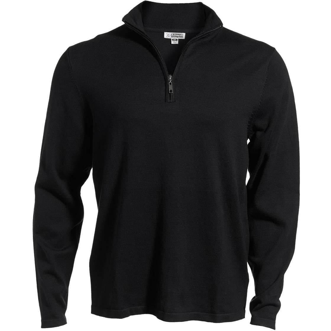 no-logo Edwards 1/4 Zip Fine Gauge Sweater-Sweaters-Edwards-Black-XS-Thread Logic