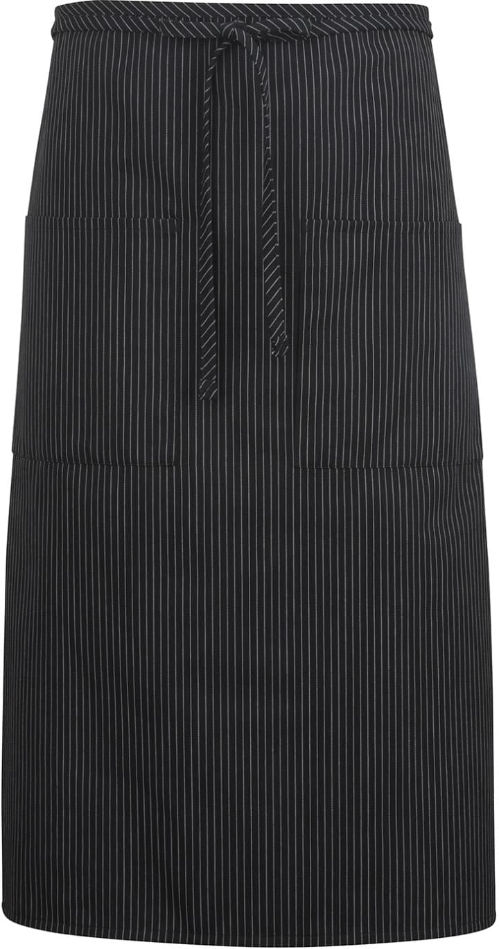 no-logo Edwards 2 Pocket Long Bistro Apron-APRONS-Edwards-Black Stripe-1 Size-Thread Logic