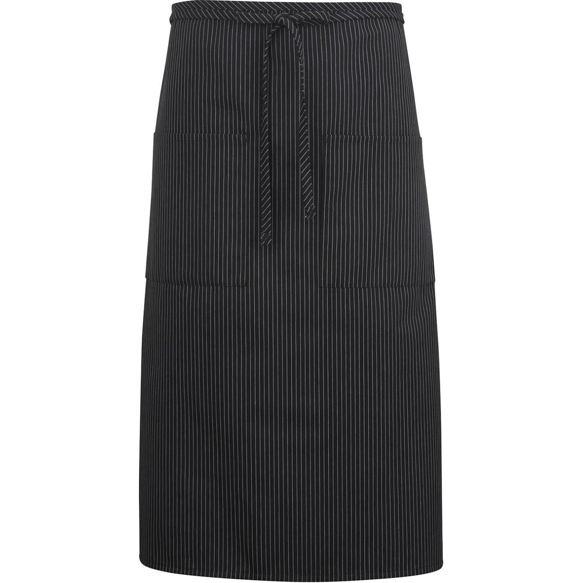 no-logo Edwards 2 Pocket Long Bistro Apron-APRONS-Edwards-Black Stripe-1 Size-Thread Logic
