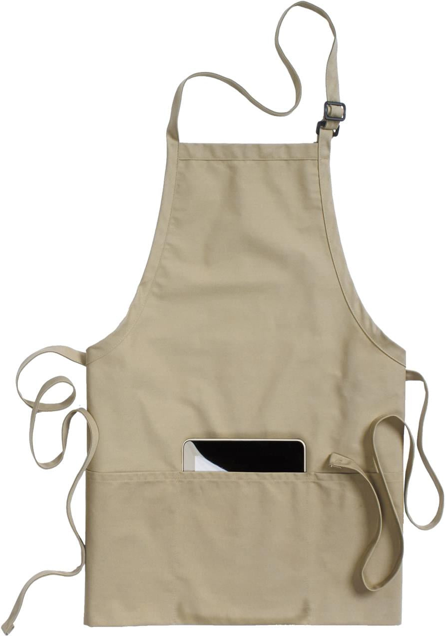 no-logo Edwards 3 Pocket Bib Apron-APRONS-Edwards-Khaki-1 Size-Thread Logic