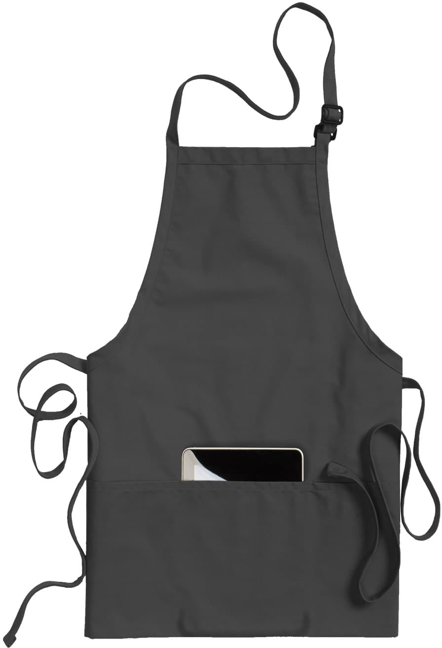 no-logo Edwards 3 Pocket Bib Apron-APRONS-Edwards-Steel Grey-1 Size-Thread Logic