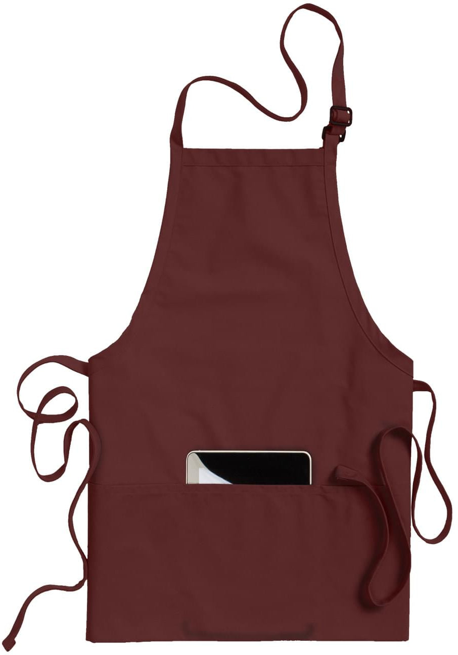 no-logo Edwards 3 Pocket Bib Apron-APRONS-Edwards-Wine-1 Size-Thread Logic