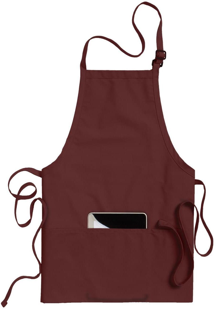 no-logo Edwards 3 Pocket Bib Apron-APRONS-Edwards-Wine-1 Size-Thread Logic