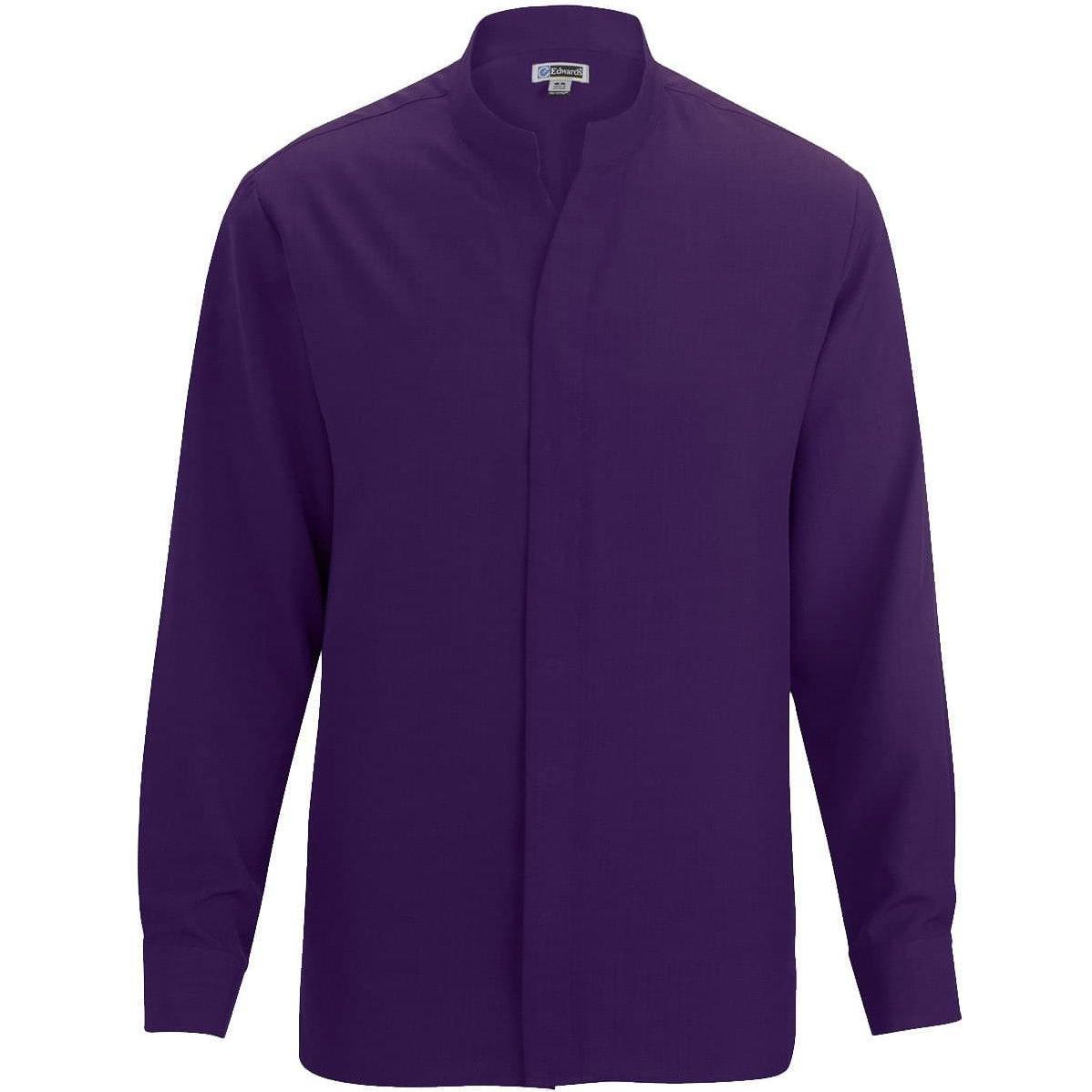 no-logo Edwards Bastiste Stand Up Collar Shirt-Dress Shirts-Edwards-Purple-S-Thread Logic