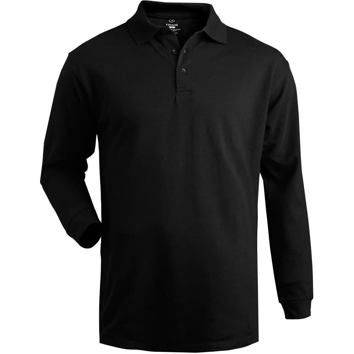 no-logo Edwards Blended Pique Long Sleeve Polo
