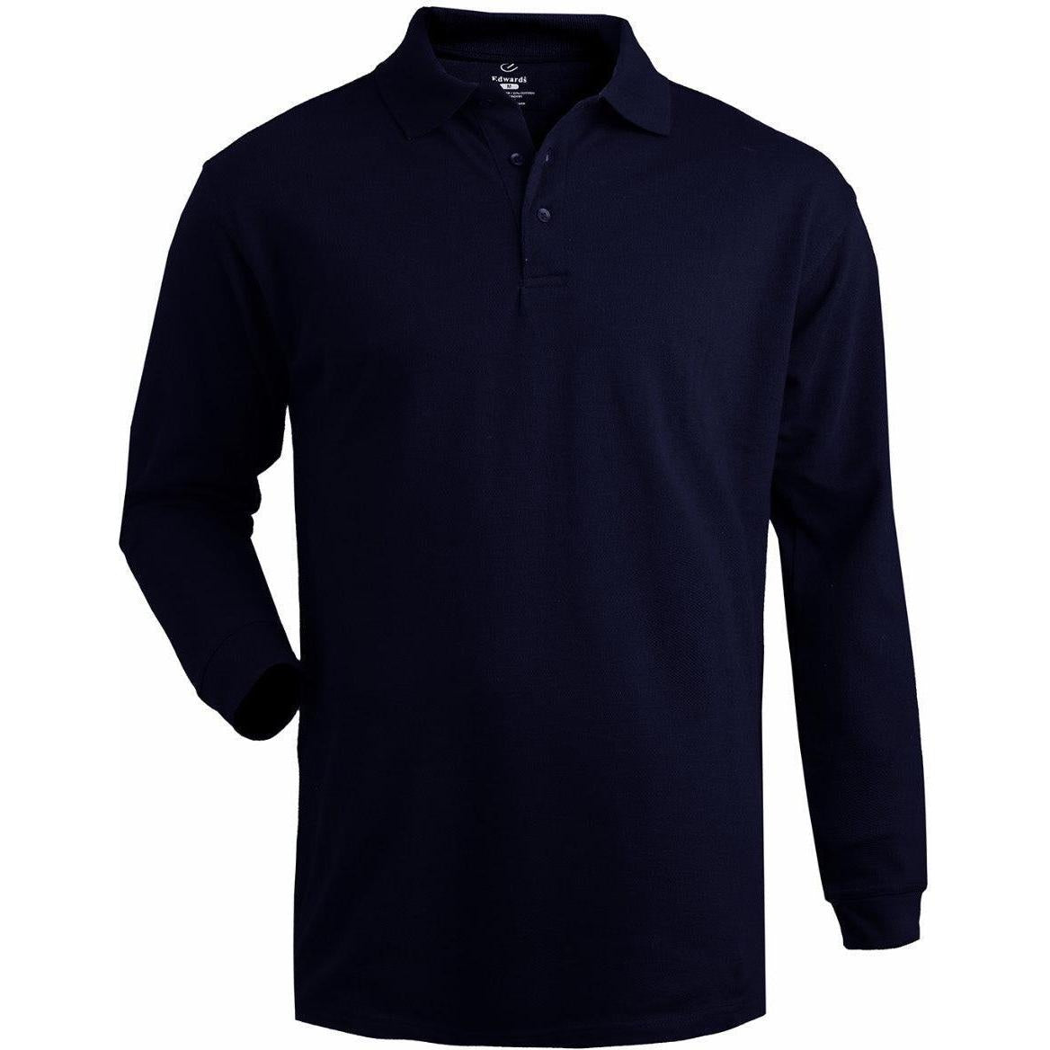 no-logo Edwards Blended Pique Long Sleeve Polo
