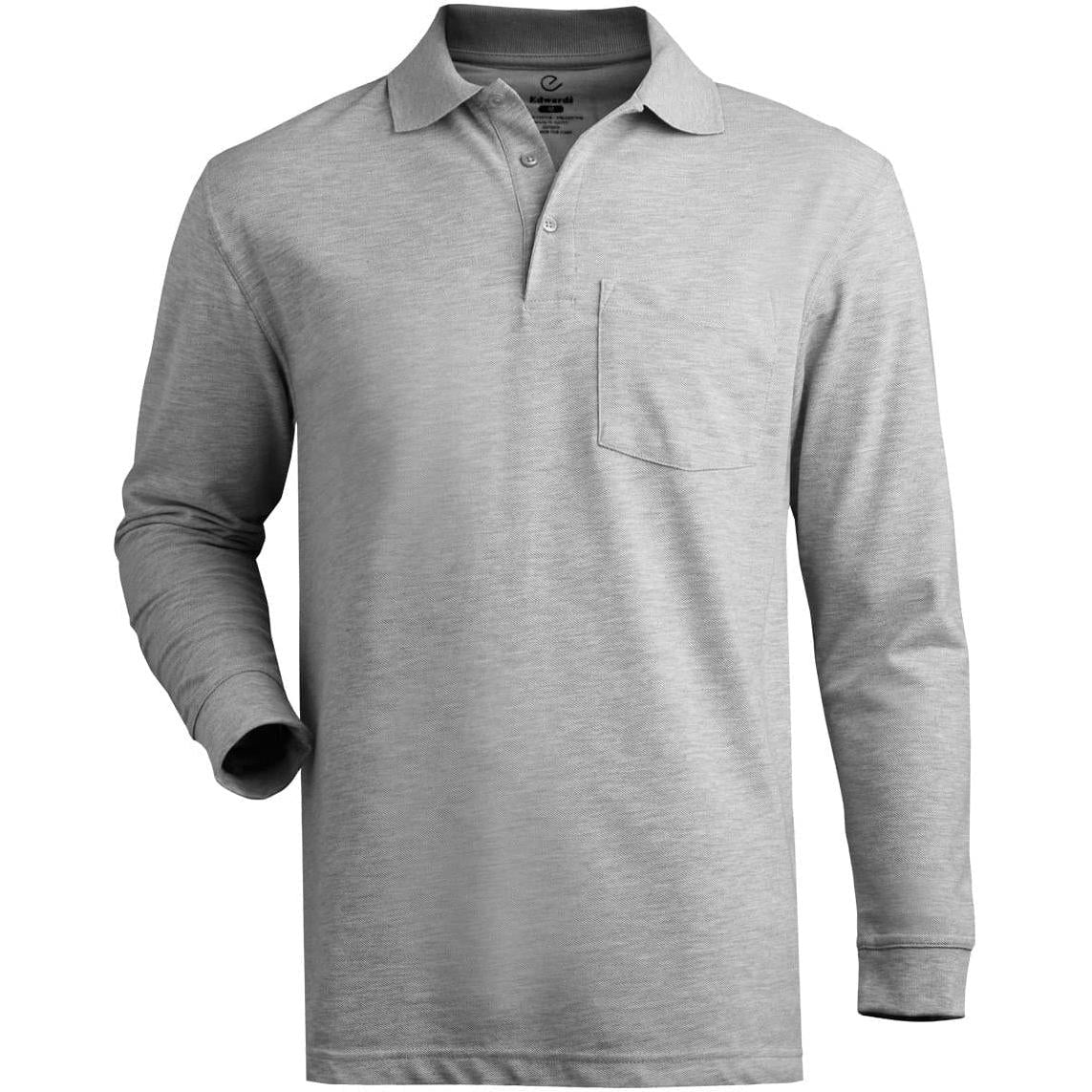 no-logo Edwards Blended Pique Long Sleeve Polo With Pocket