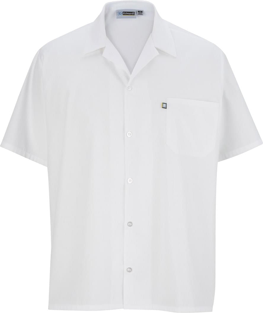 Edwards Button Front Short Sleeve Cook Shirt with Mesh