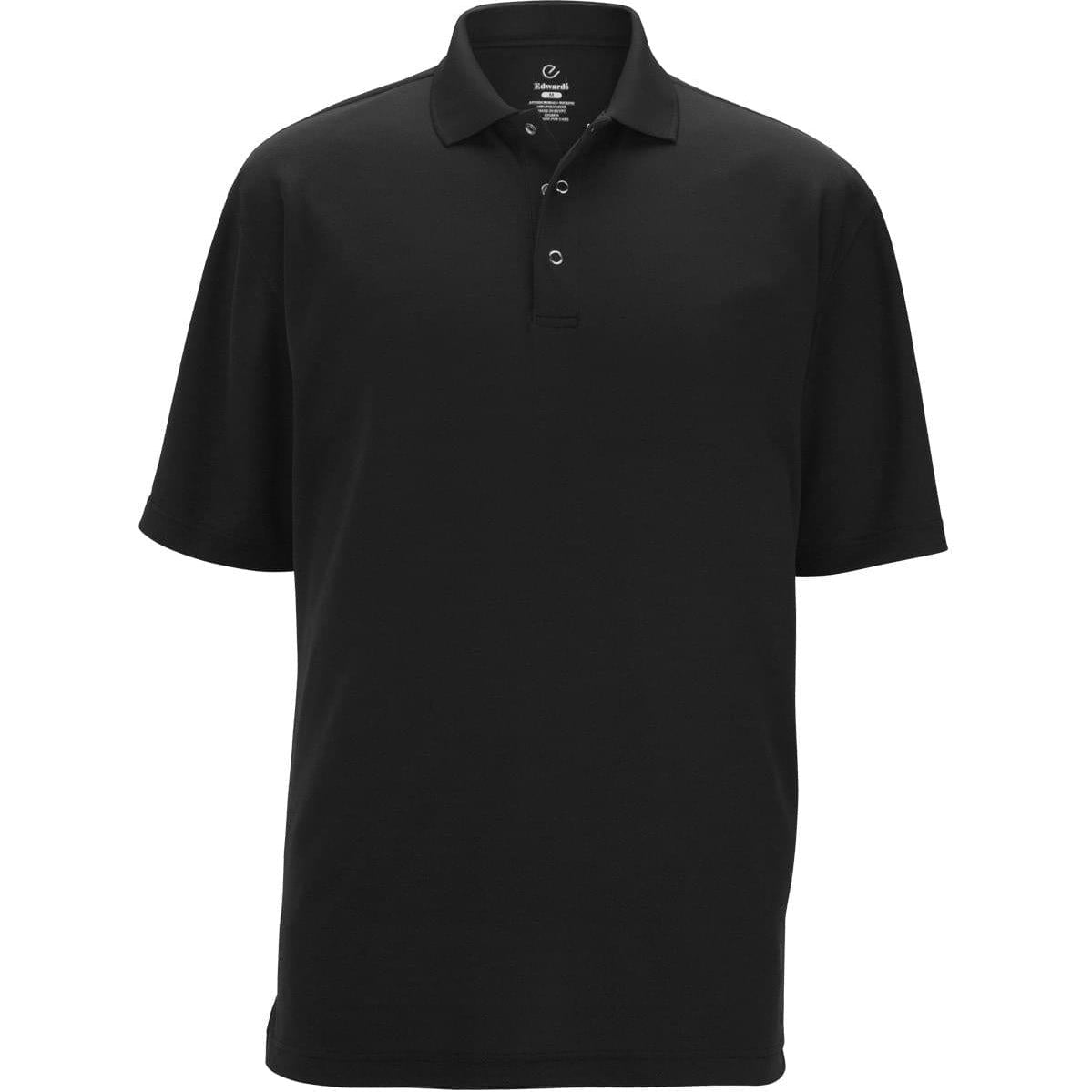 no-logo Edwards Food Service Mesh Polo With Snap Front