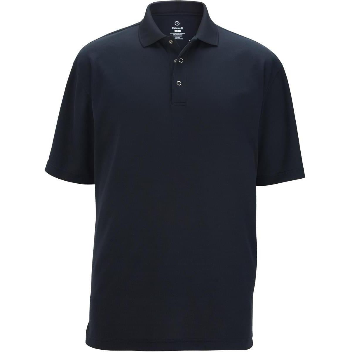 no-logo Edwards Food Service Mesh Polo With Snap Front
