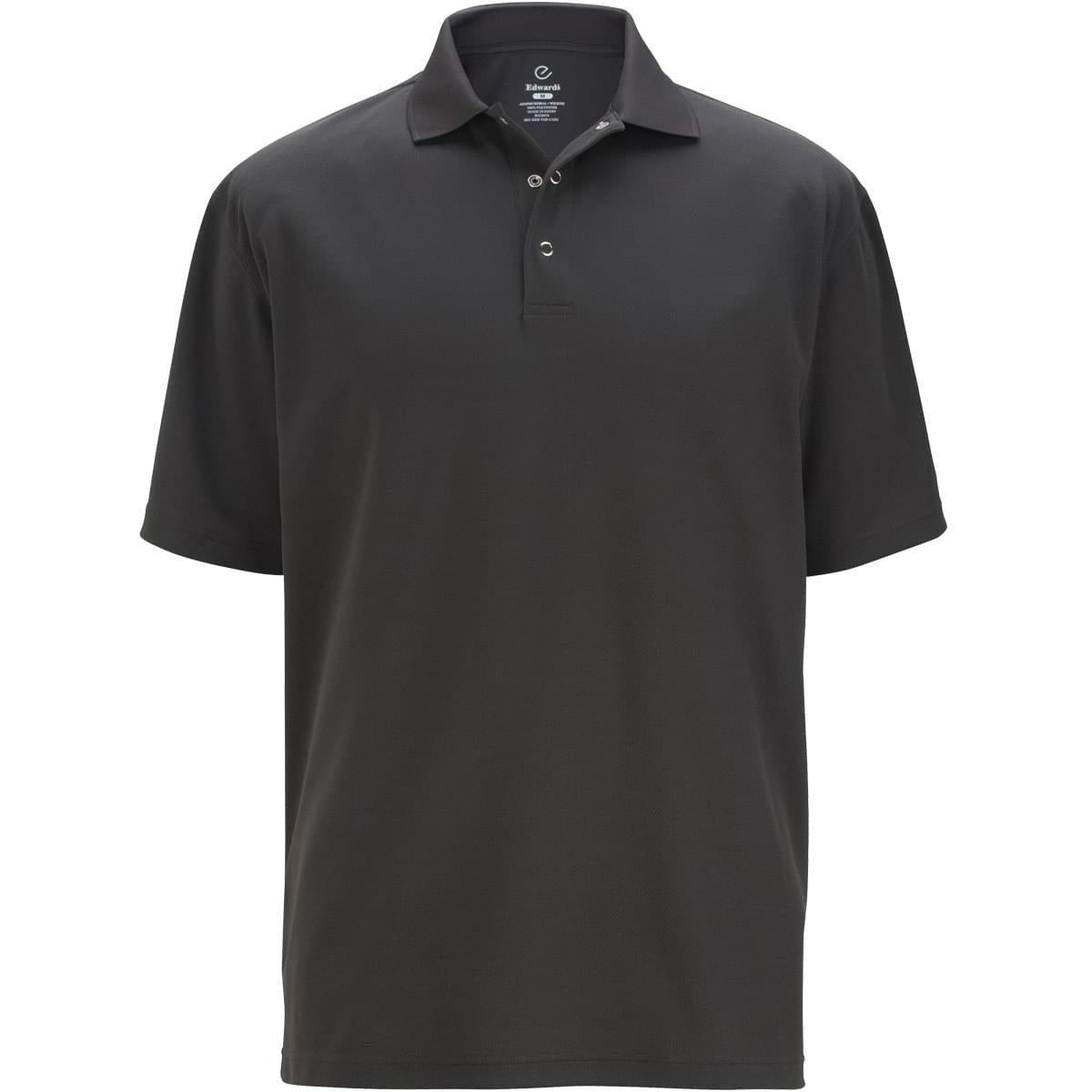 no-logo Edwards Food Service Mesh Polo With Snap Front