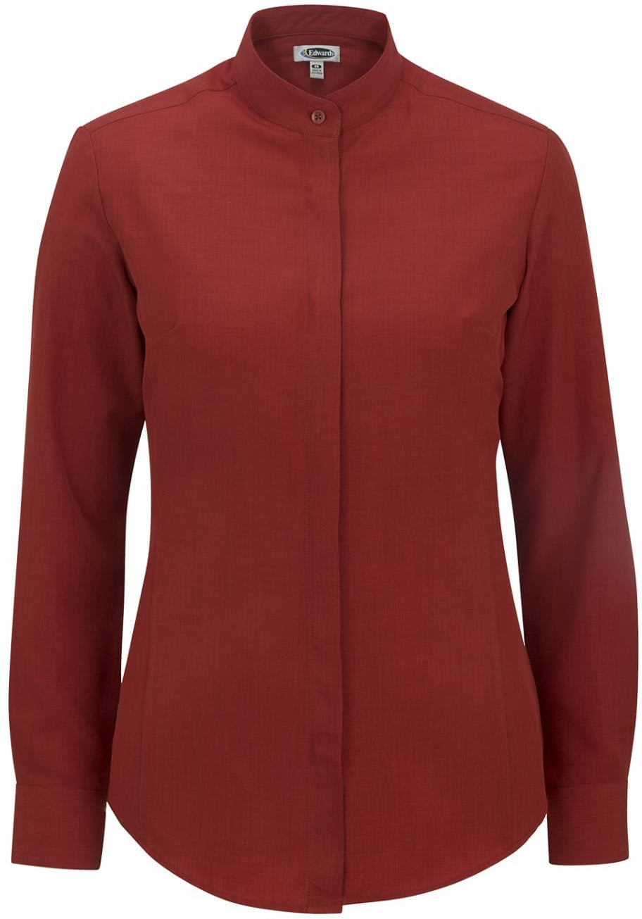 Edwards Ladies Bastiste Banded Collar Shirt