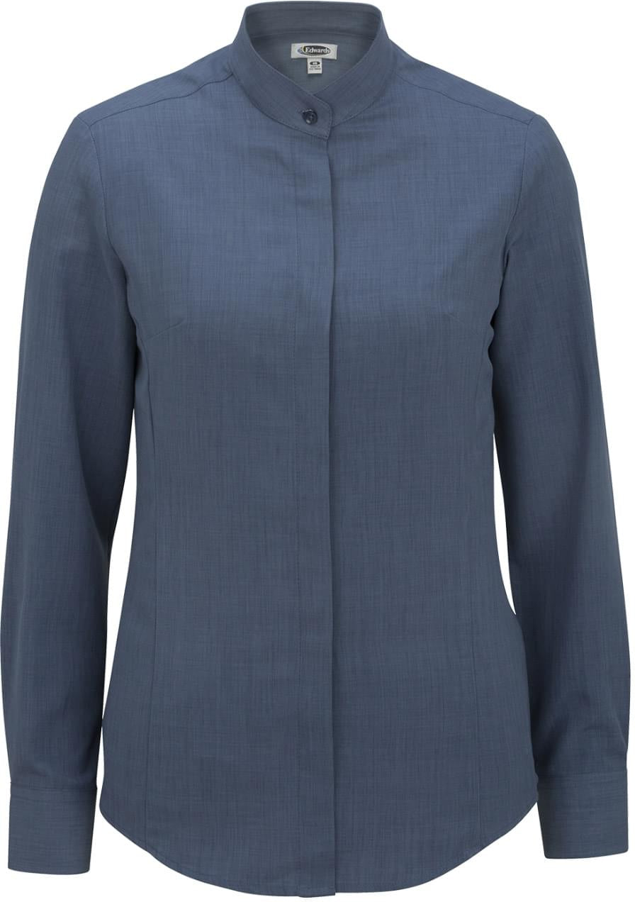 Edwards Ladies Bastiste Banded Collar Shirt