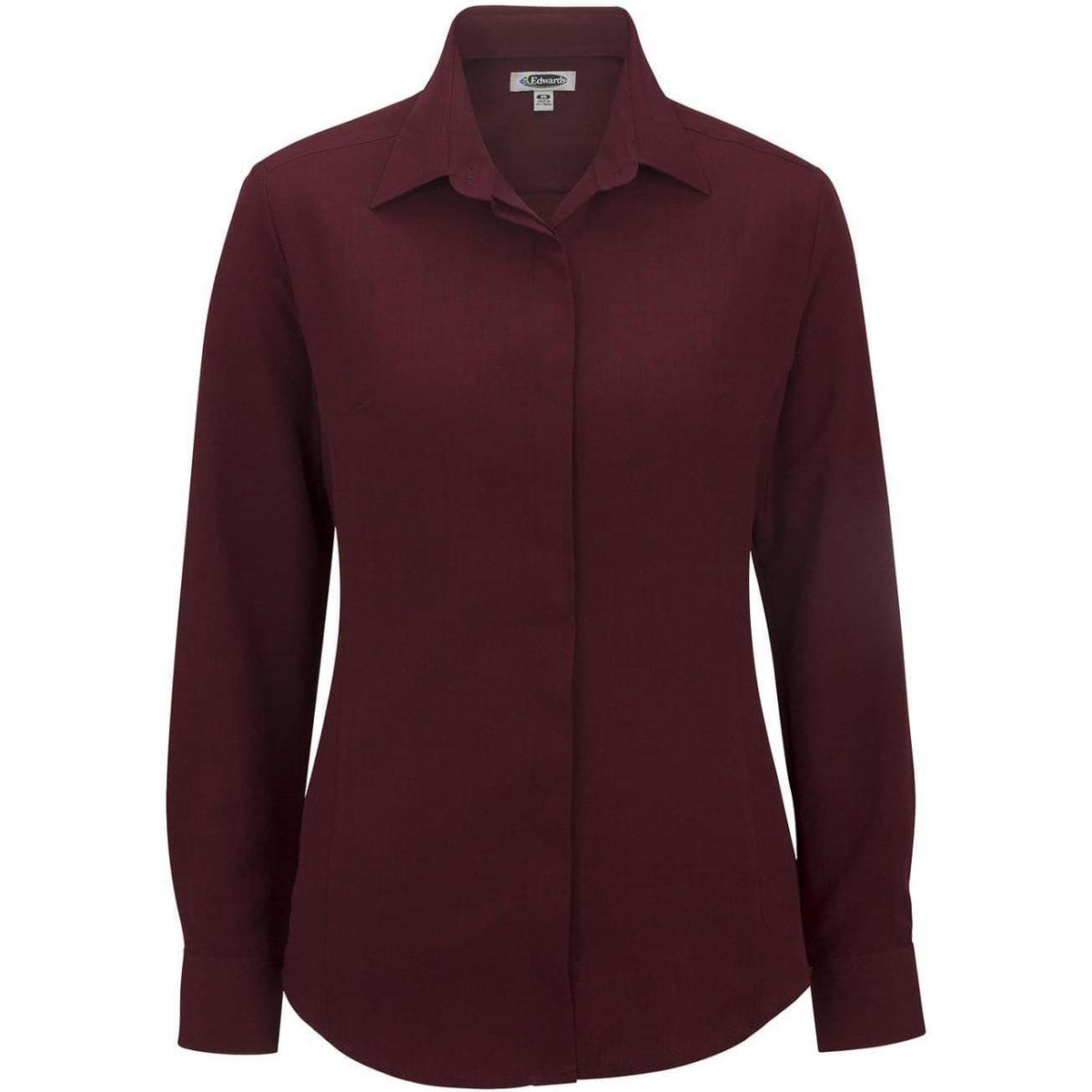 no-logo Edwards Women's Bastiste Cafe Shirt-Dress Shirts-Edwards-Burgundy-XS-Thread Logic