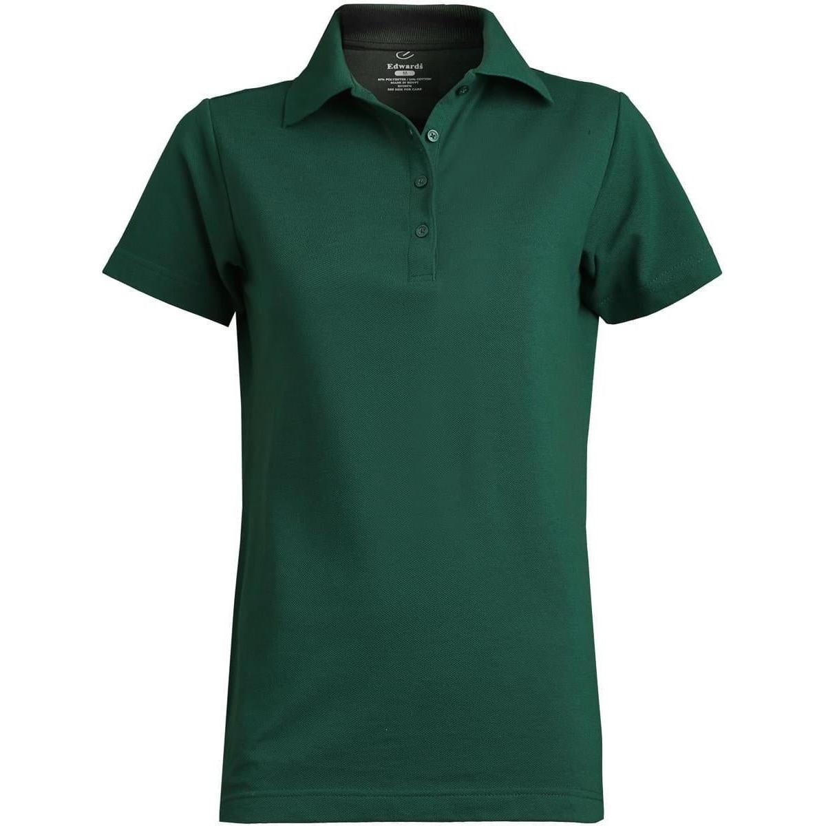 logo-left Edwards Ladies Blended Pique Short Sleeve Polo