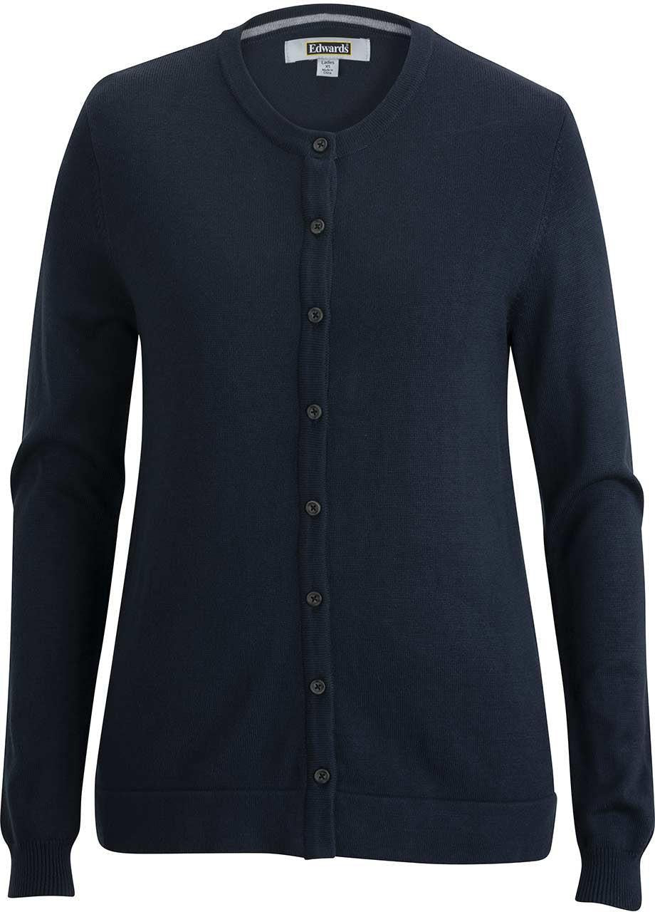 Edwards Ladies Crew Neck Button Front Cardigan