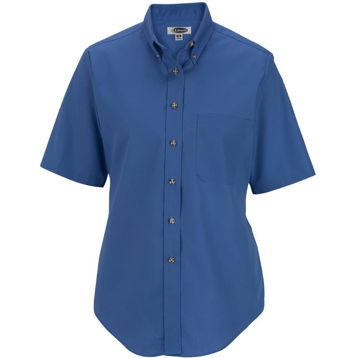 no-logo Edwards Ladies Easy Care Short Sleeve Poplin Shirt