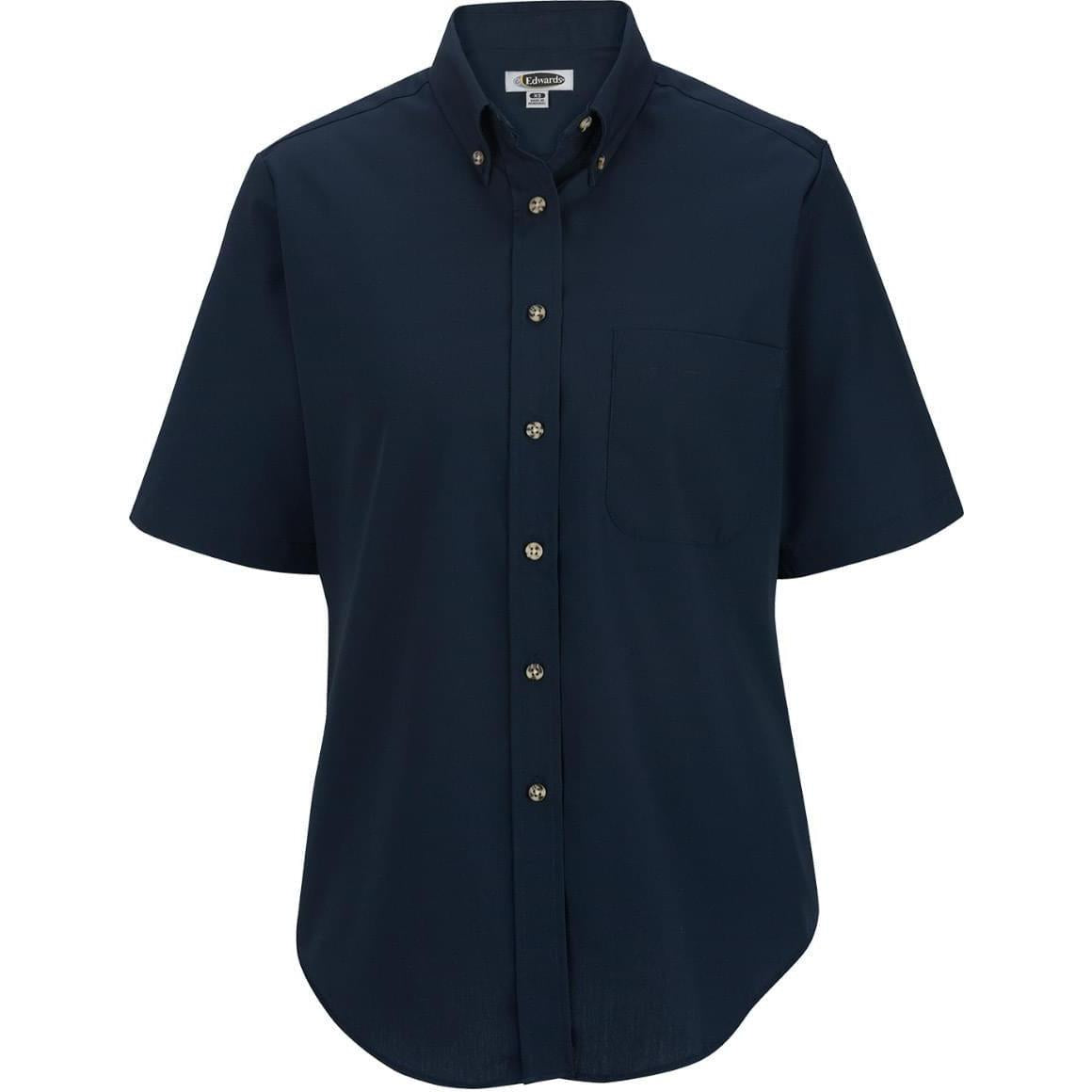 no-logo Edwards Ladies Easy Care Short Sleeve Poplin Shirt