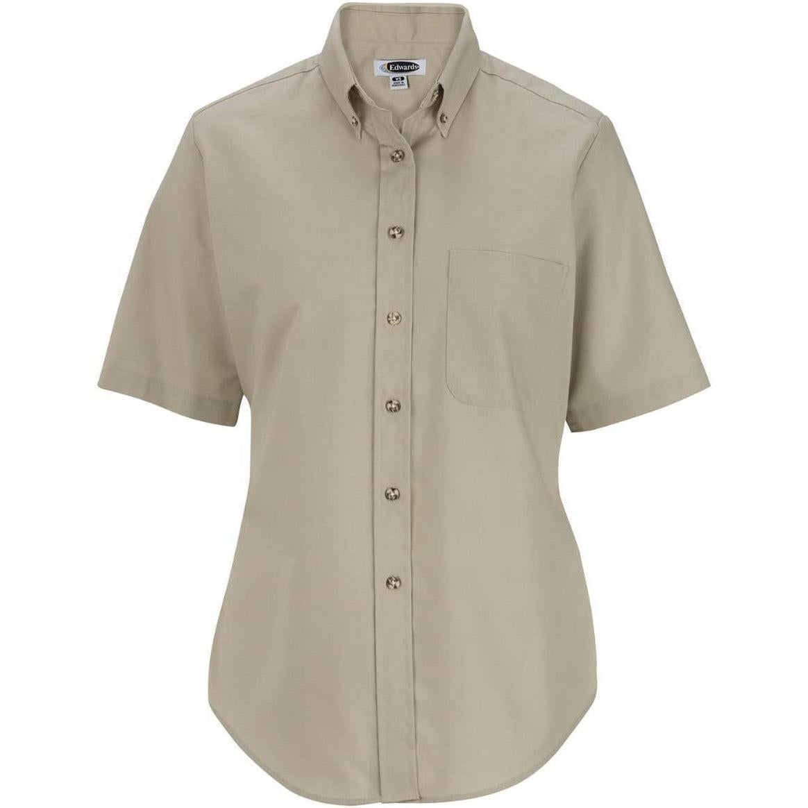 no-logo Edwards Ladies Easy Care Short Sleeve Poplin Shirt