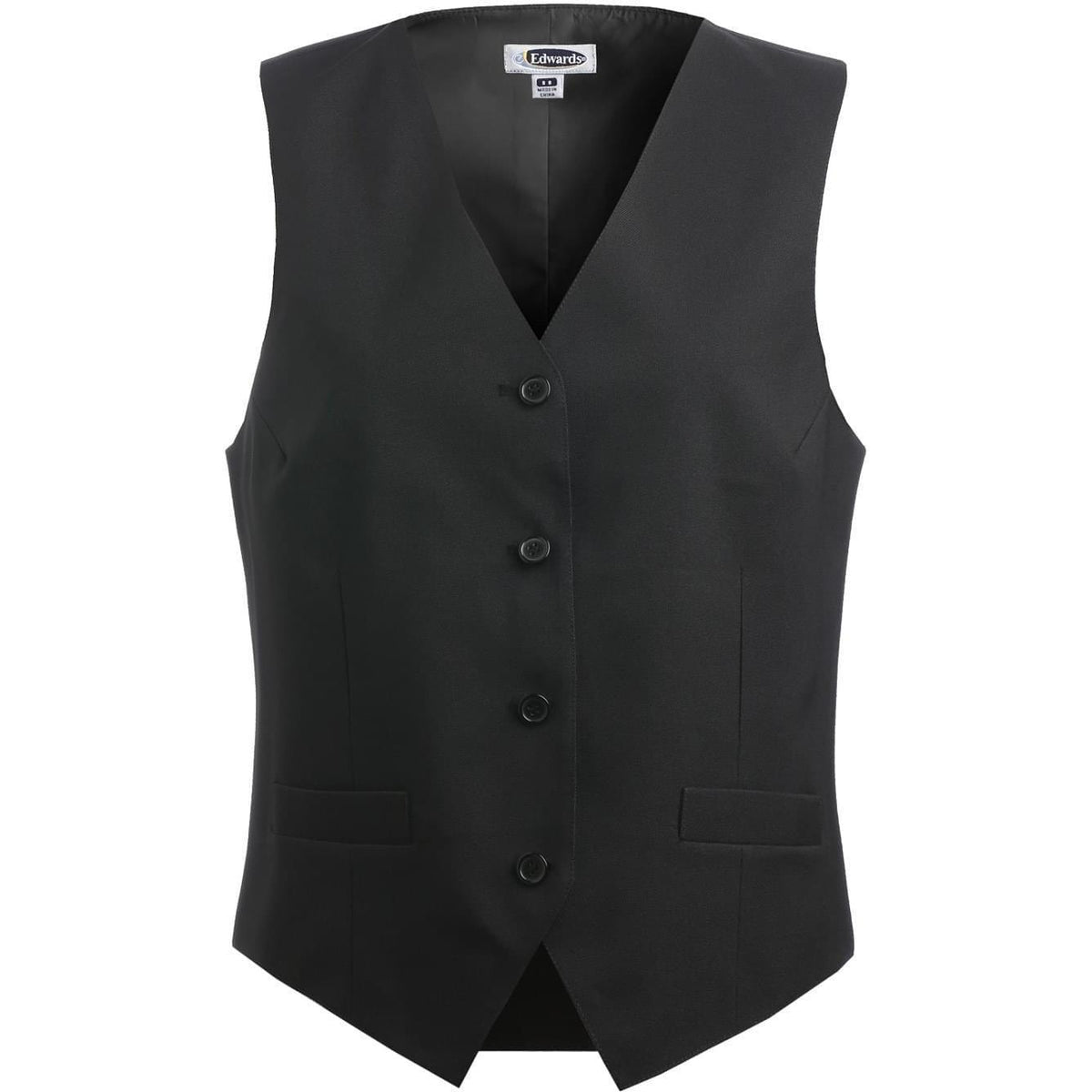 logo-left Edwards Women's Economy Vest-Ladies Layering-Edwards-Black-XS-Thread Logic