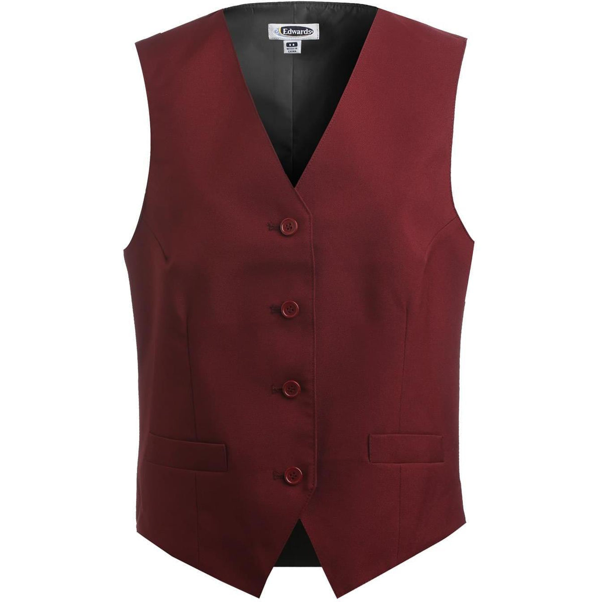 logo-left Edwards Women's Economy Vest-Ladies Layering-Edwards-Burgundy-XS-Thread Logic