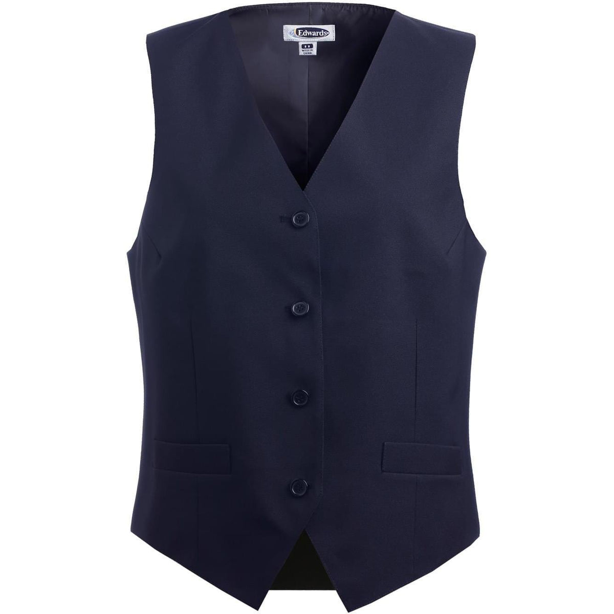 logo-left Edwards Women's Economy Vest-Ladies Layering-Edwards-Navy-XS-Thread Logic