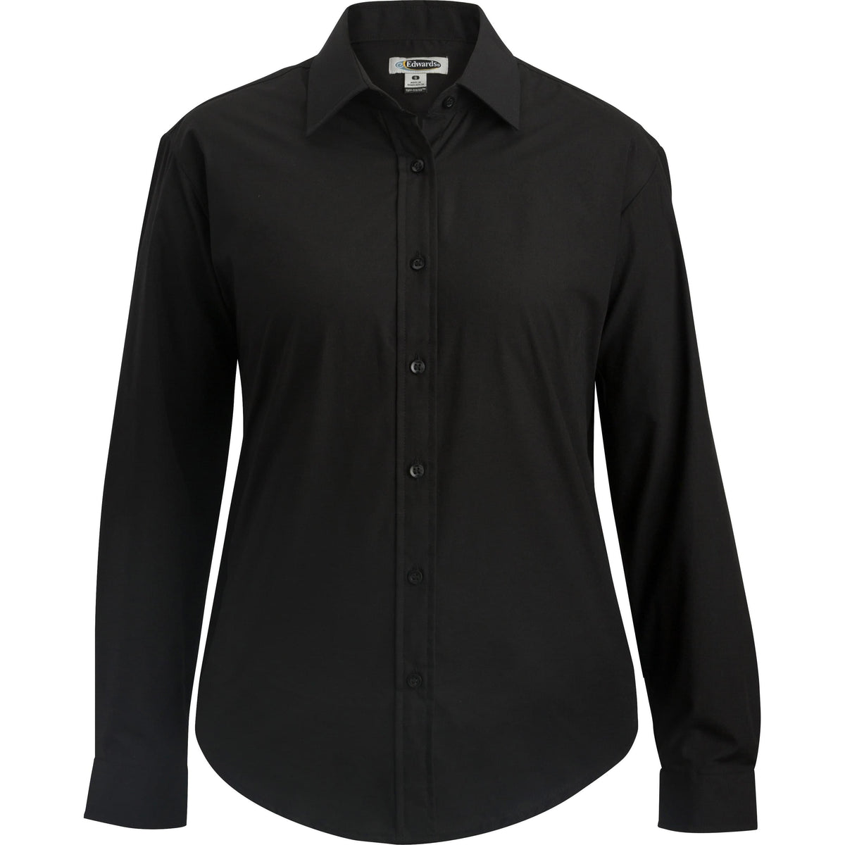 no-logo Edwards Ladies Essential Broadcloth Shirt Long Sleeve