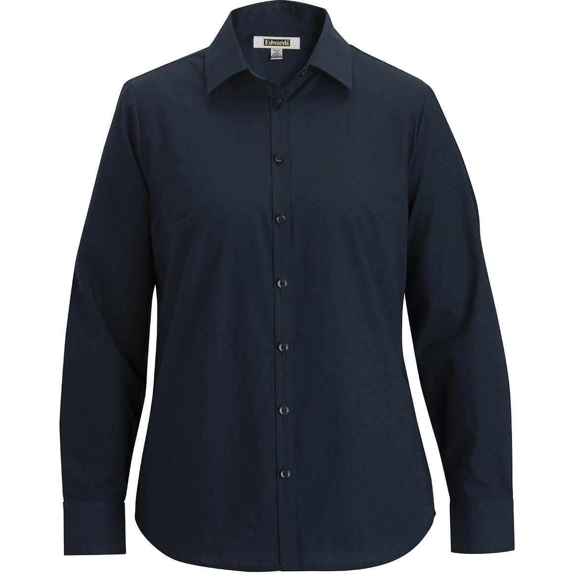 no-logo Edwards Ladies Essential Broadcloth Shirt Long Sleeve