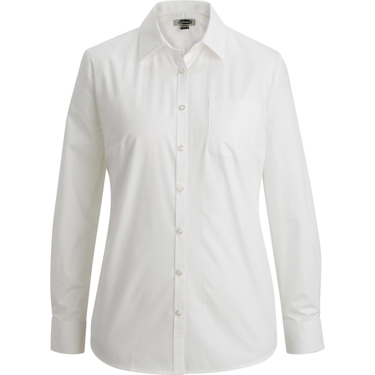 no-logo Edwards Ladies Essential Broadcloth Shirt Long Sleeve
