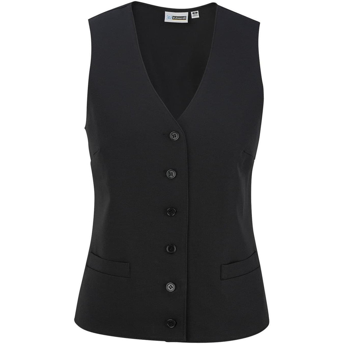 logo-left Edwards Women's Firenza Vest-Ladies Layering-Edwards-Black-S-Thread Logic
